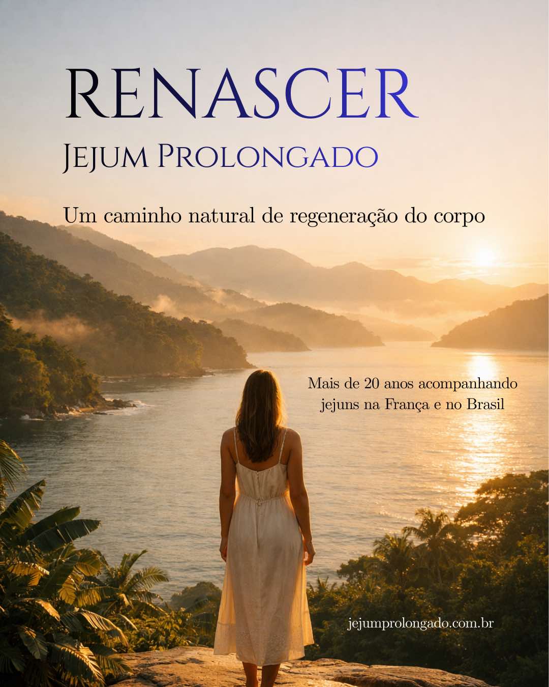 Pessoa em retiro de jejum prolongado em Paraty com acompanhamento profissional, ambiente natural e tranquilo favorecendo equilíbrio e coerência do organismo<br />
